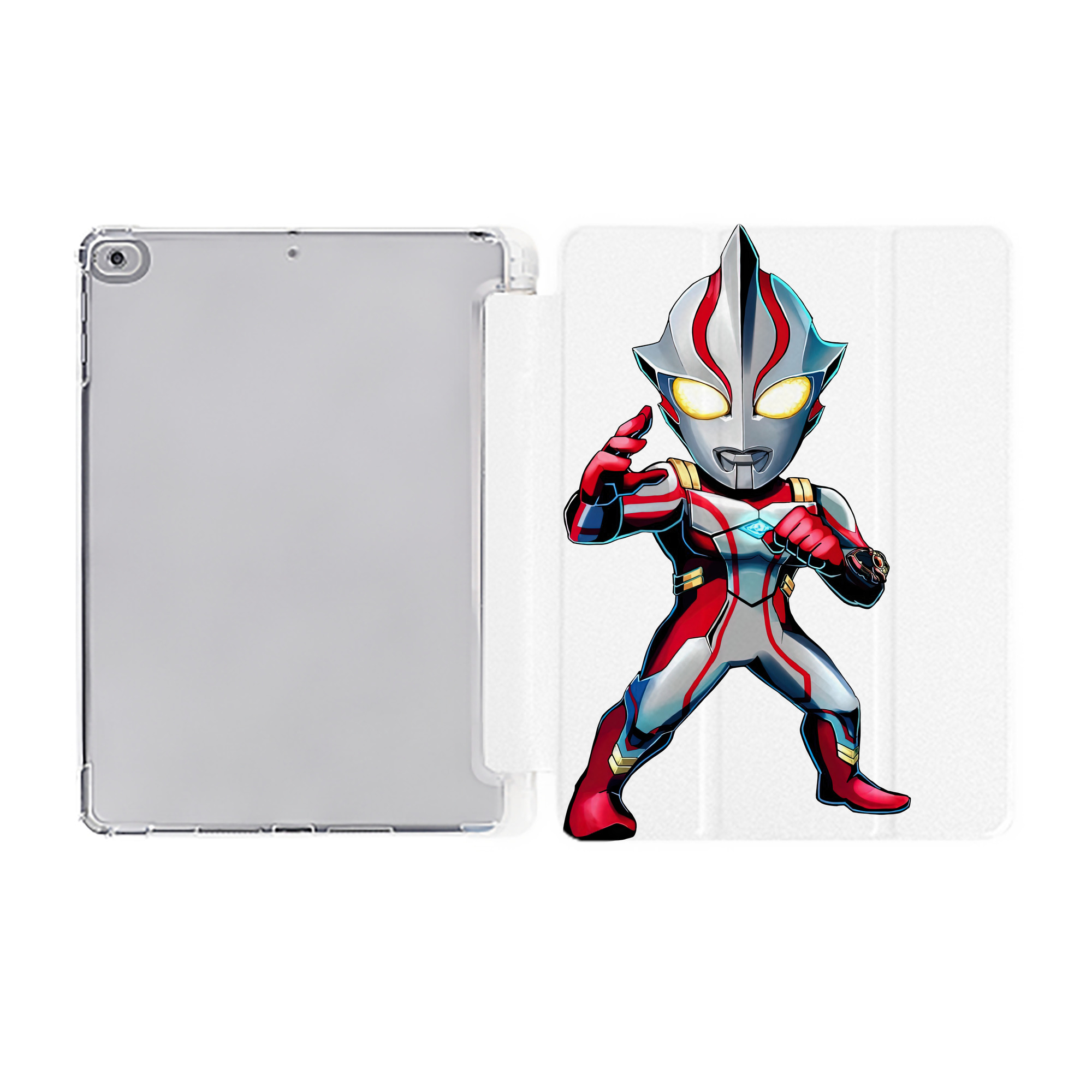 （画像用） ウルトラマン Ultraman IPad ケース ペン収納付き 三つ折りスタンド PUレザー×シリコン 対応機種9.5/10.5/10.9インチ